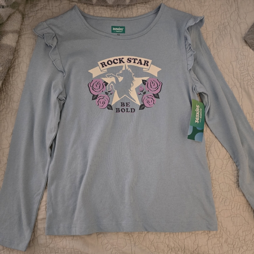 Sesame Street Light Blue 'Rock Star' Long Sleeve Tee - 10 NEW